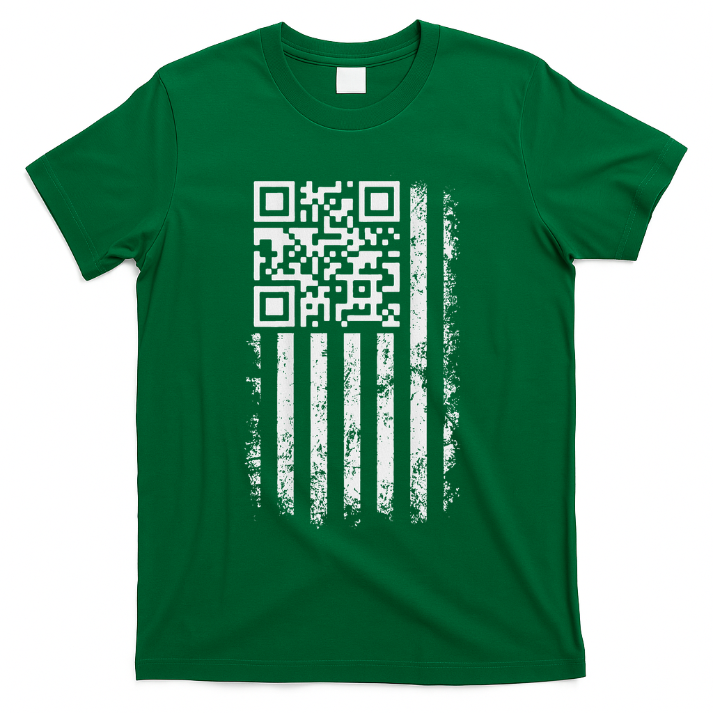 Funny Qr Scan Me President Trump 4547 Trump Dancing Code T-Shirt - Green