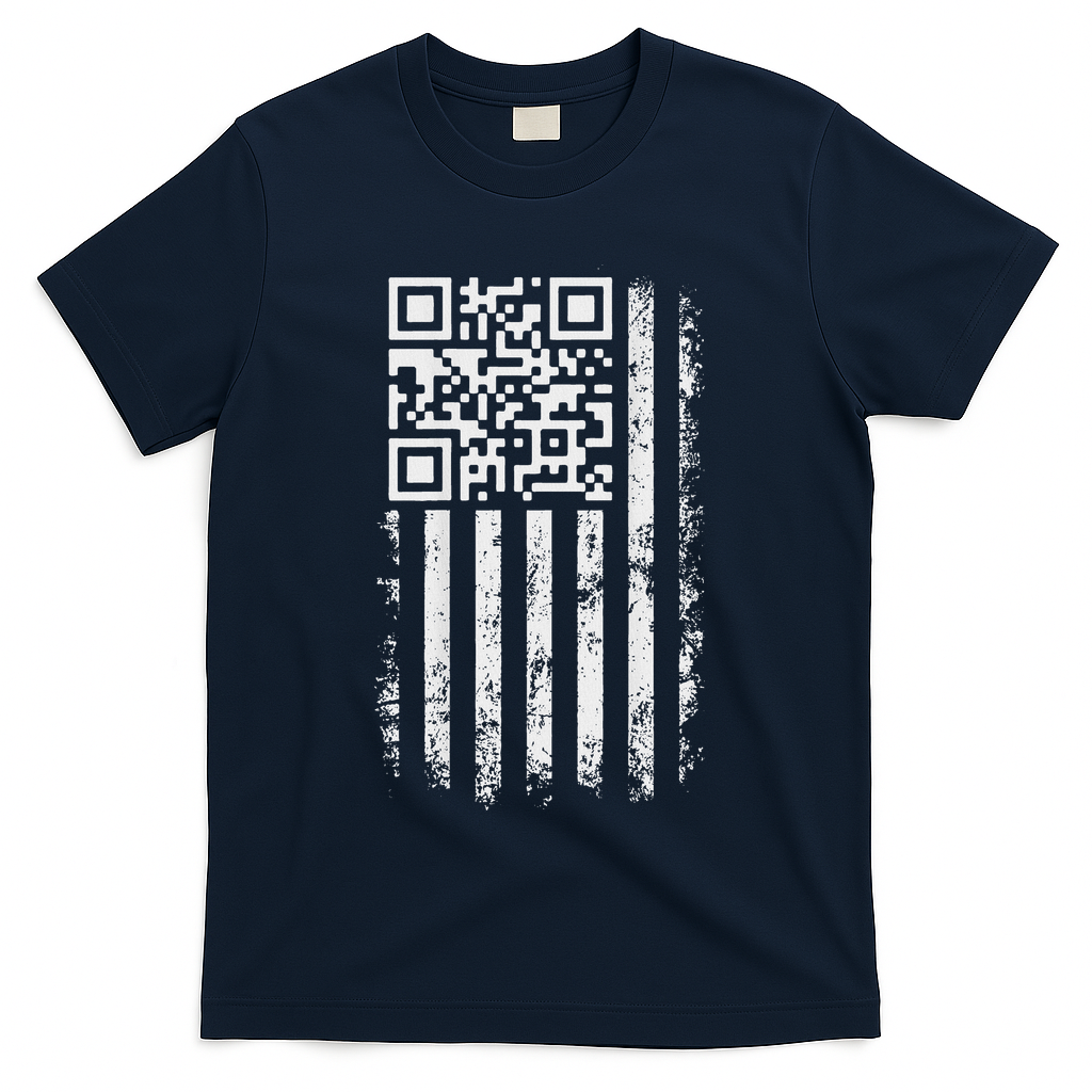 Funny Qr Scan Me President Trump 4547 Trump Dancing Code T-Shirt - Navy
