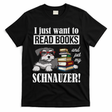 Funny Read Books Miniature Schnauzer Lover T-Shirt - Black
