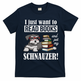Funny Read Books Miniature Schnauzer Lover T-Shirt - Navy Blue