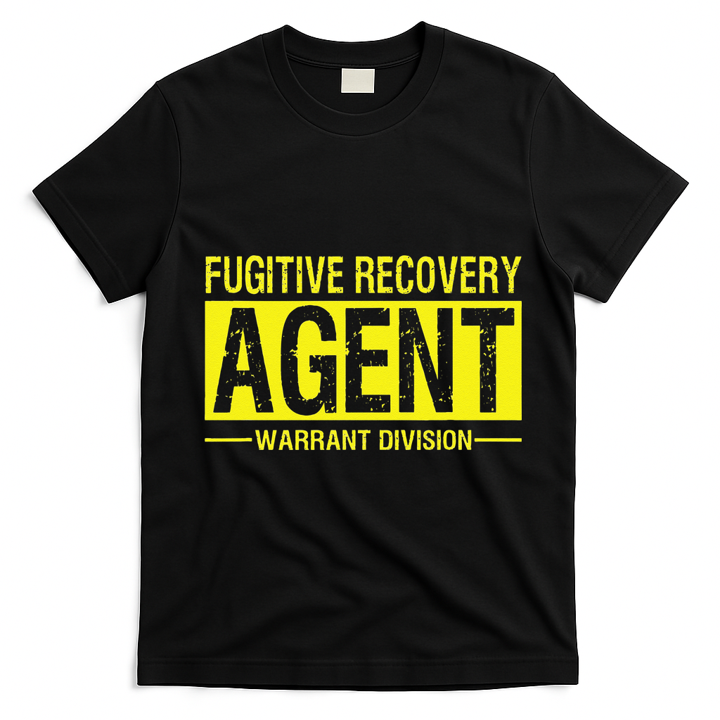Fugitive Recovery Bail Agent Halloween Costume T-Shirt - Black