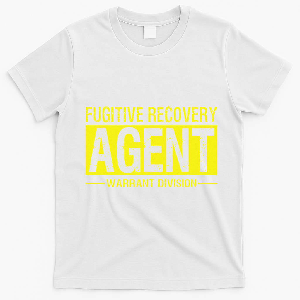 Fugitive Recovery Bail Agent Halloween Costume T-Shirt - White