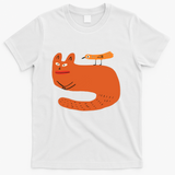 fluffy red cat - White