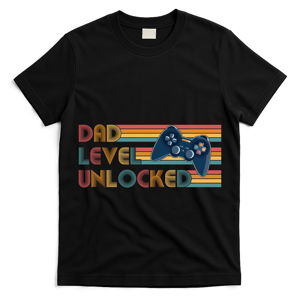 Funny Retro Dad Level Unlocked Gamer T-Shirt
