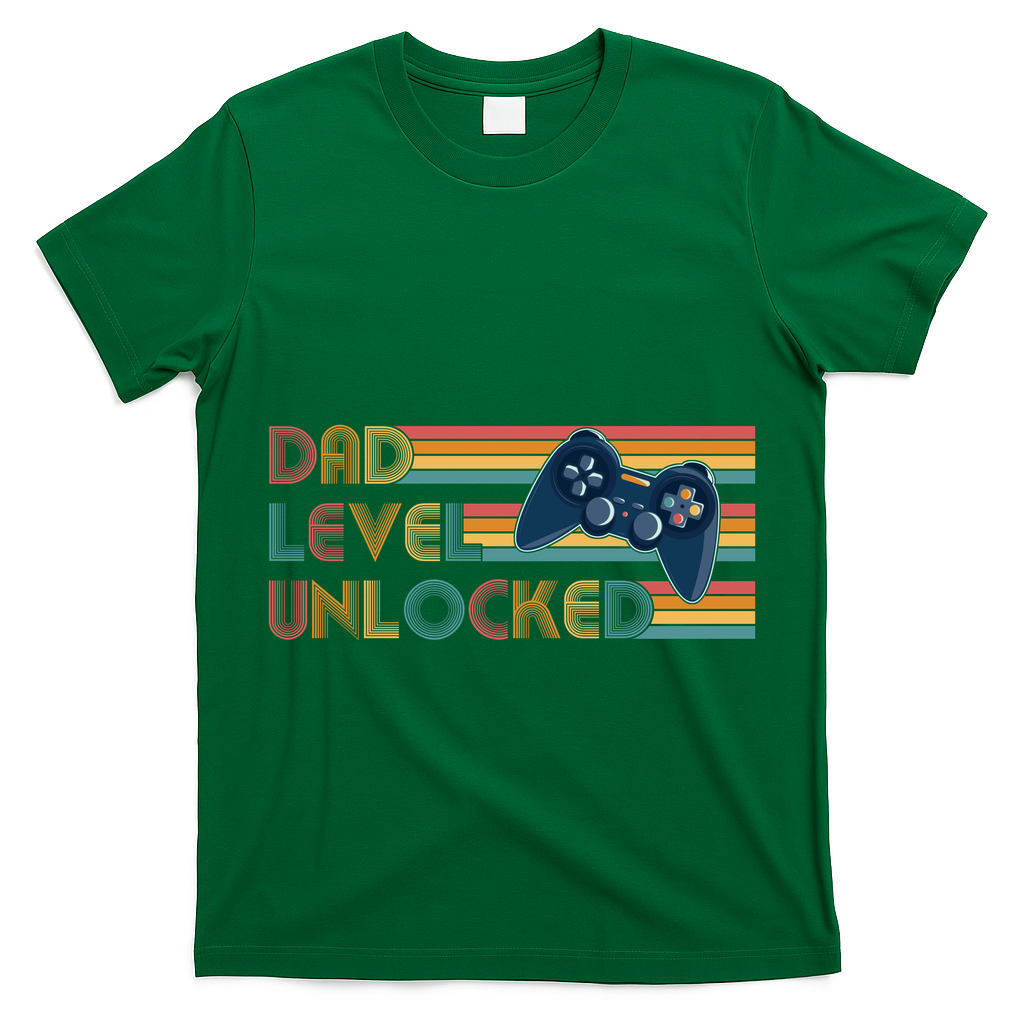 Funny Retro Dad Level Unlocked Gamer T-Shirt