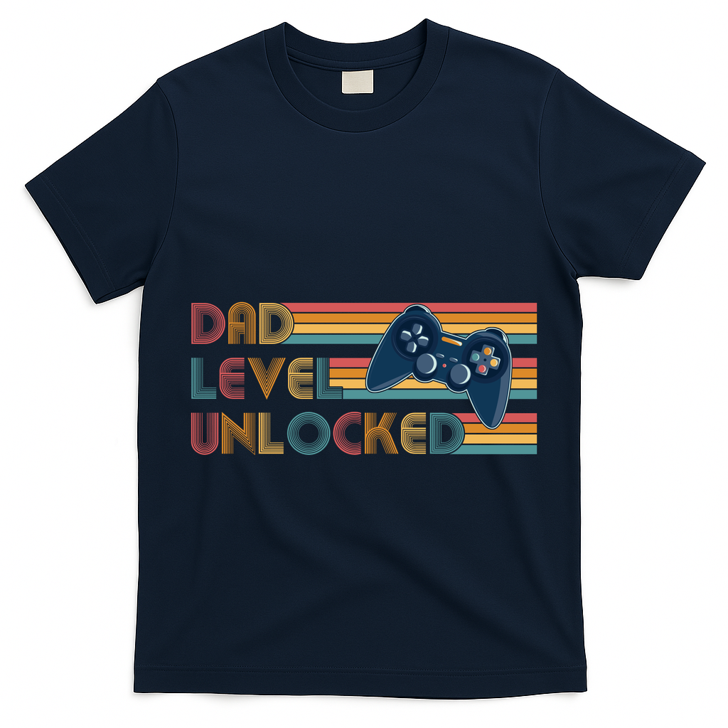 Funny Retro Dad Level Unlocked Gamer T-Shirt