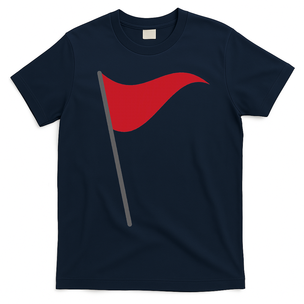 Funny Red Flag Warning Halloween Costume T-Shirt - Navy Blue