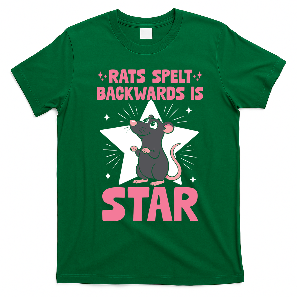 Funny Rat Humor Gift Rats Spelt Backwards Is Star T-Shirt - Irish Green