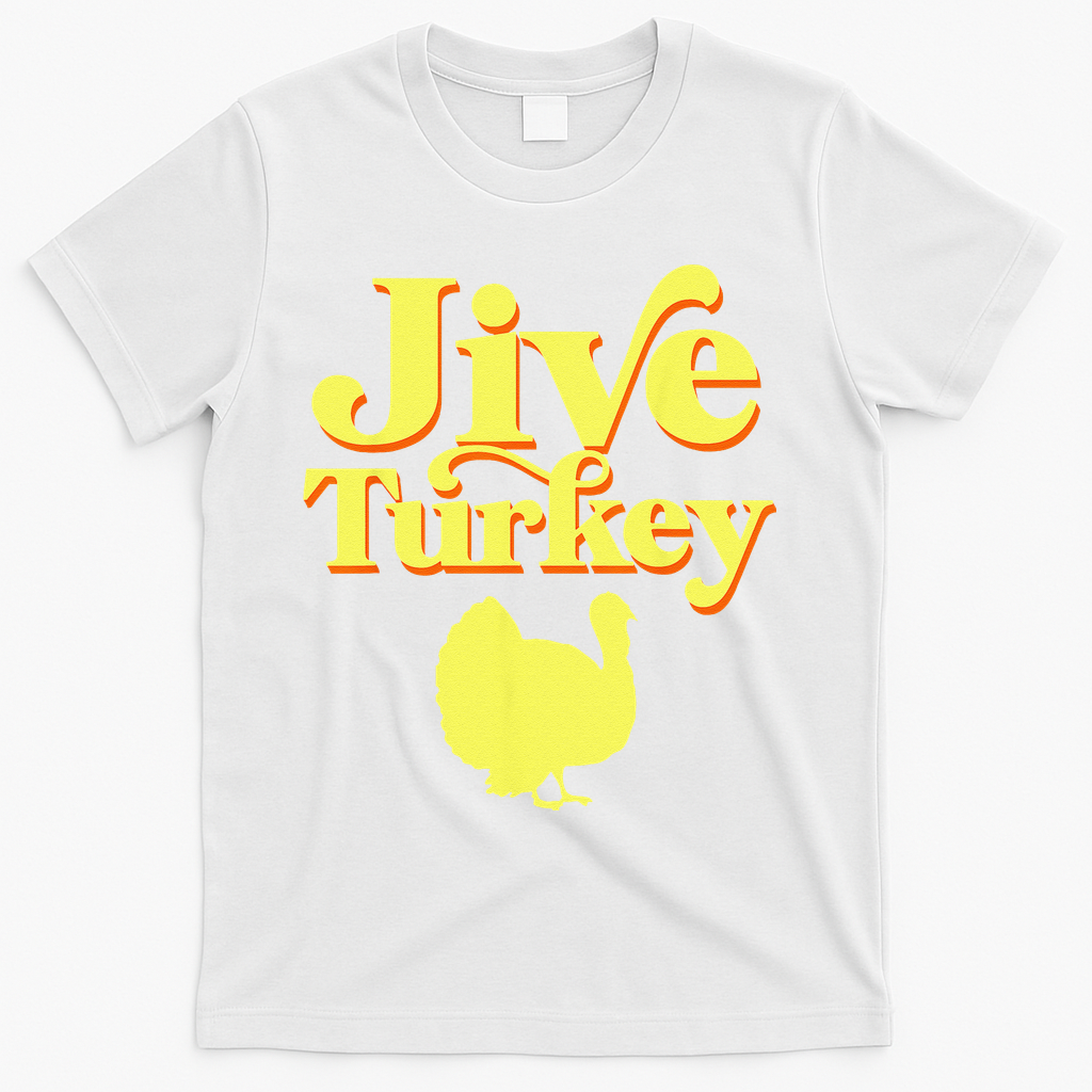Funny Retro Jive Thanksgiving Turkey T-Shirt - White