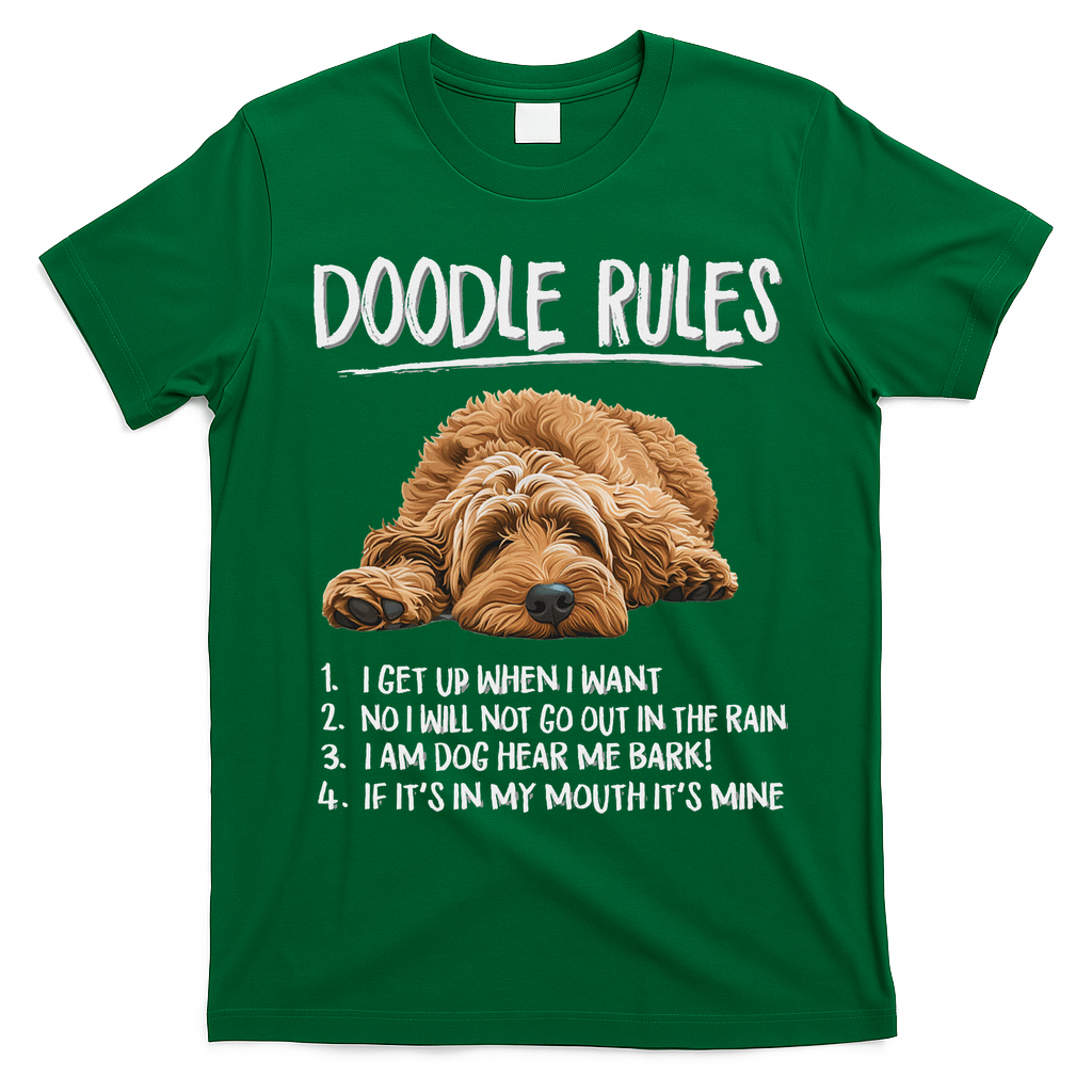 Funny Rules Napping Goldendoodle Doodle Dog Lover T-Shirt - Irish Green