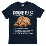 Funny Rules Napping Goldendoodle Doodle Dog Lover T-Shirt - Navy Blue