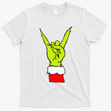 Funny Rock On Hand Christmas Rock & Roll Elf Xmas T-Shirt - White