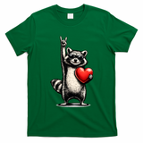 Funny Raccoon Rock On Heart T-Shirt