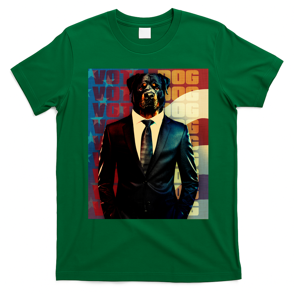 Funny Retro Vintage Election Vote Dog T-Shirt - Irish Green