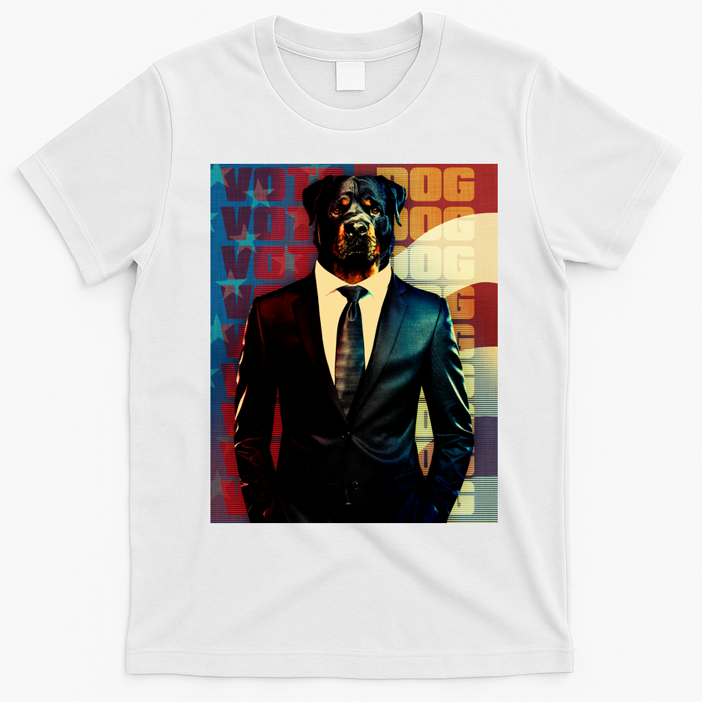 Funny Retro Vintage Election Vote Dog T-Shirt - White