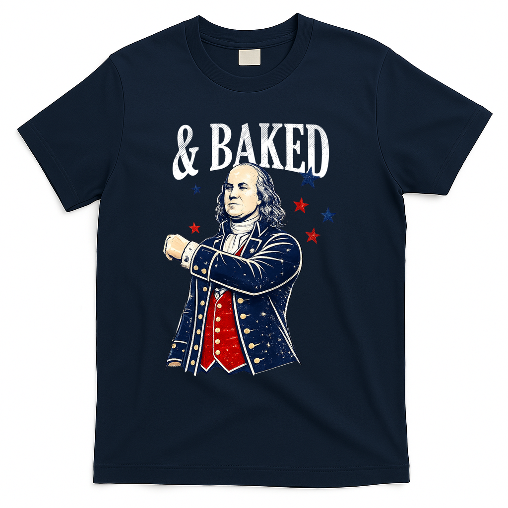 Funny Shake And Bake 4th Of July Couple Matching T-Shirt - Navy