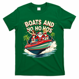 Funny Santa Christmas Boats And Ho Ho Hos T-Shirt - Irish Green