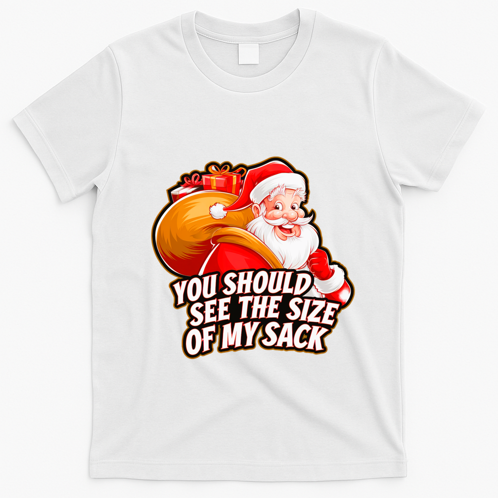 Funny Santa Claus You Should See The Size Of My Sack T-Shirt - White