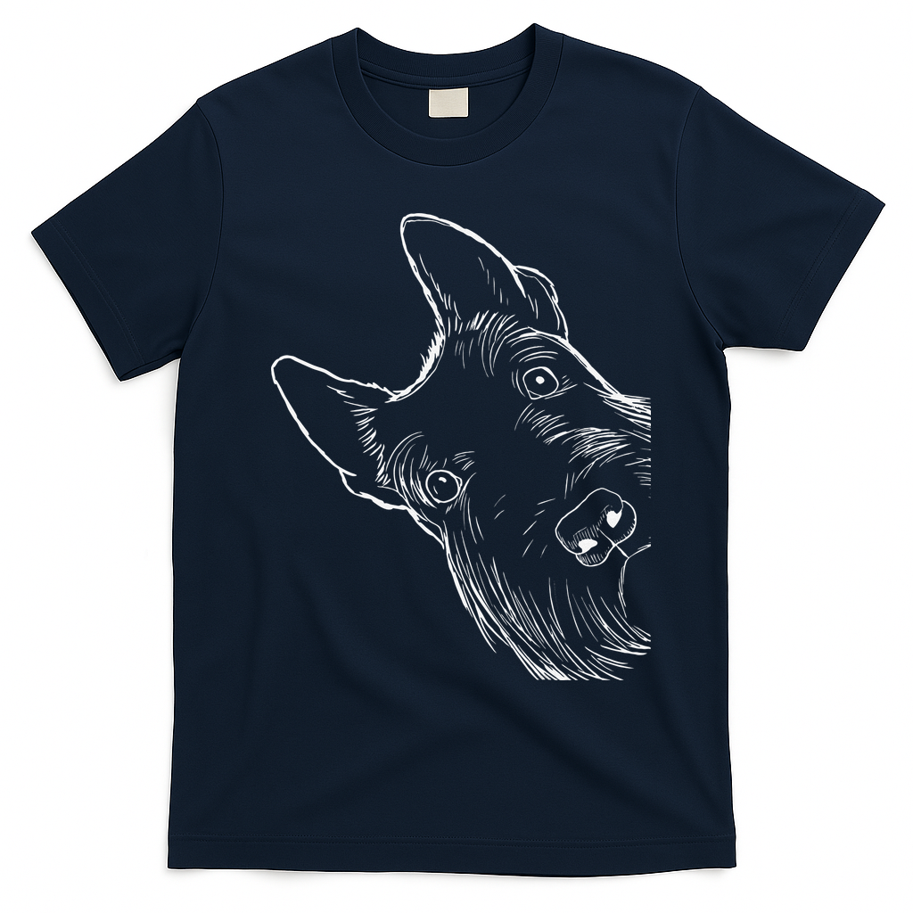 Funny Scottie Dog Scottish Terrier T-Shirt - Navy Blue