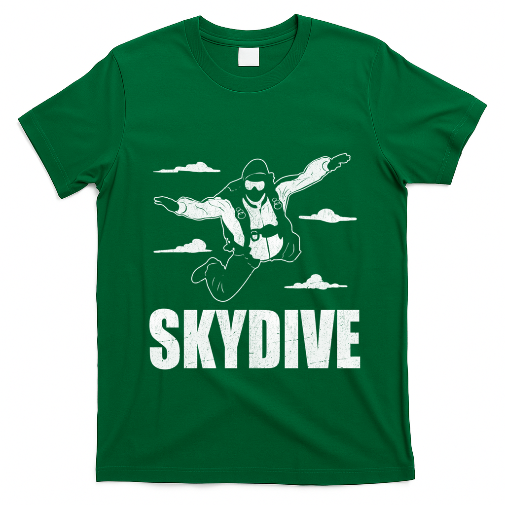 Funny Skydiving Design Skydive Sky Diving Skydiver Gift T-Shirt - Irish Green