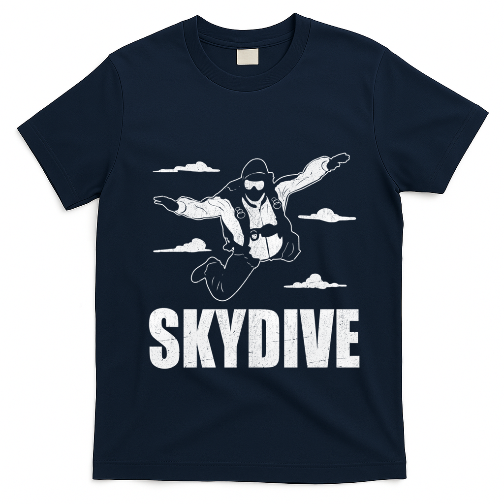 Funny Skydiving Design Skydive Sky Diving Skydiver Gift T-Shirt - Navy Blue