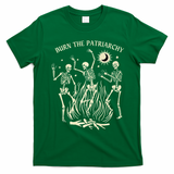 Feminist Skeleton Fun Burn Patriarchy Halloween Rights T-Shirt - Irish Green