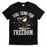 Full Send For Freedom Patriotic Eagle T-Shirt - Black