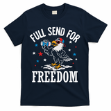 Full Send For Freedom Patriotic Eagle T-Shirt - Navy