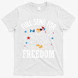 Full Send For Freedom Patriotic Eagle T-Shirt - White