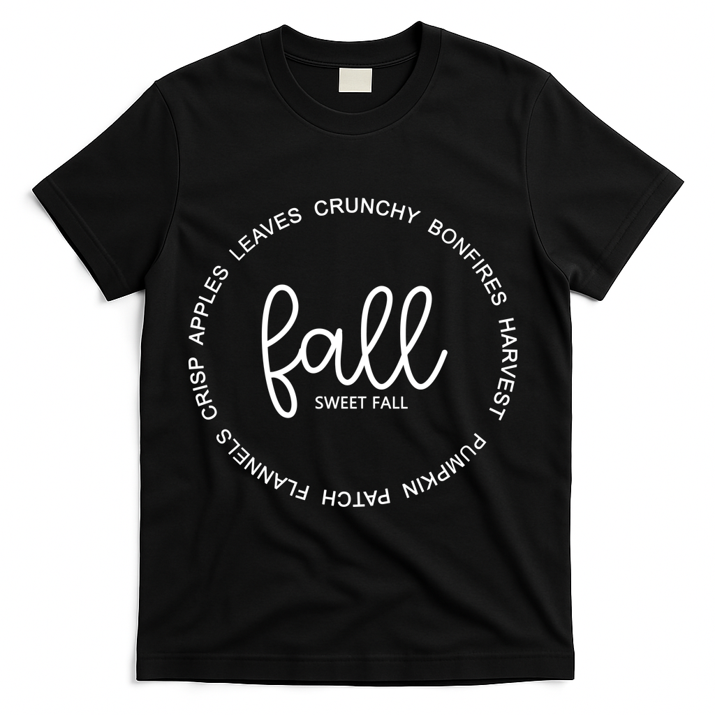 Fall Sweet Fall Festive T-Shirt - Black