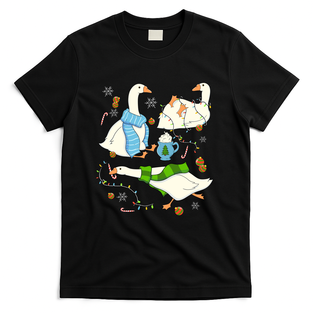 Festive Silly Geese - Black