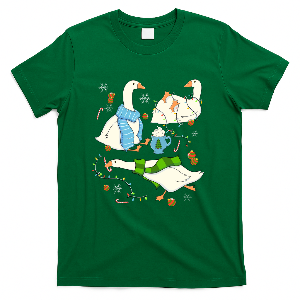 Festive Silly Geese - Green