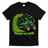Funny St Patrick's Day Pushing My Luck Tractor T-Shirt