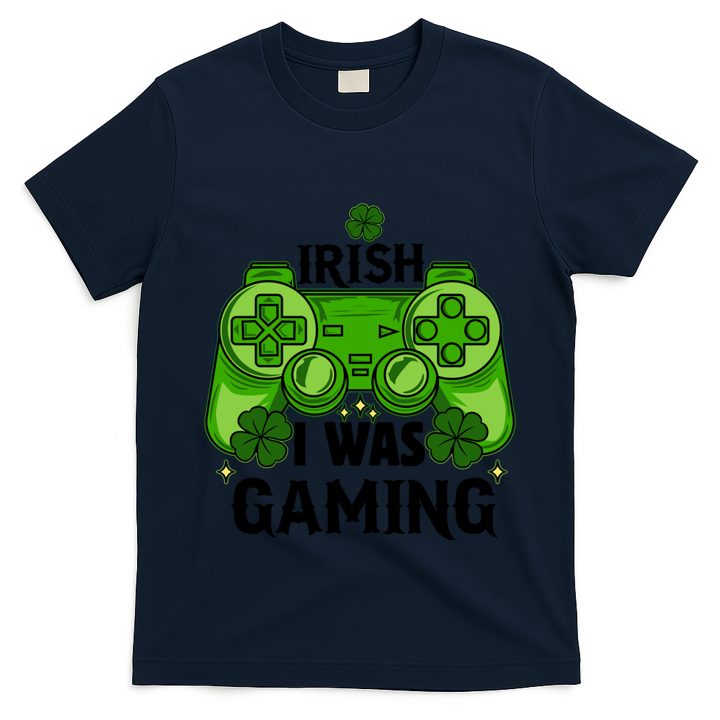 Funny St Patricks Day Irish I Was Gaming T-Shirt