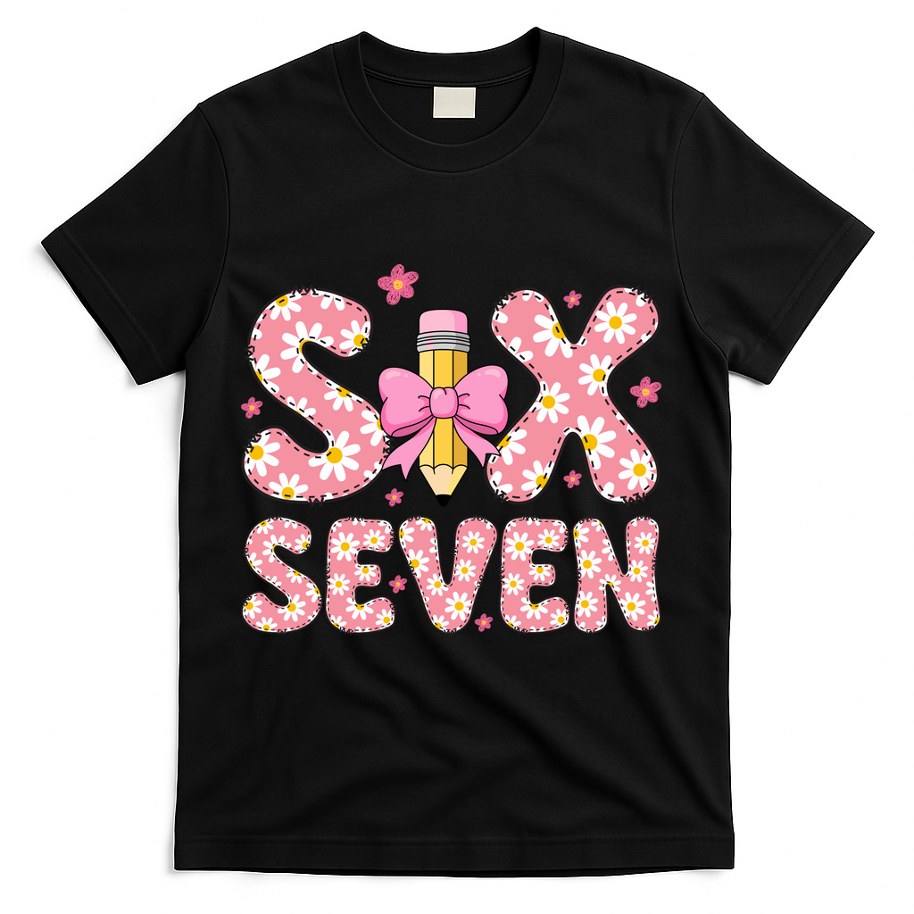 Funny Six Seven 6-7 Meme 67 Teacher  T-Shirt - Black