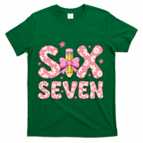 Funny Six Seven 6-7 Meme 67 Teacher  T-Shirt - Green