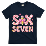 Funny Six Seven 6-7 Meme 67 Teacher  T-Shirt - Navy