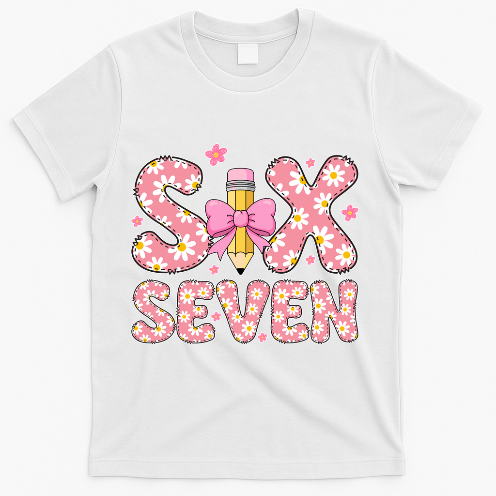 Funny Six Seven 6-7 Meme 67 Teacher  T-Shirt - White