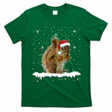 Funny Santa Squirrel Christmas Lights Animals Lover Gift T-Shirt - Irish Green