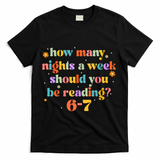 Funny Six Seven 6 7 Meme Teacher Reading Books 6-7 T-Shirt - Black