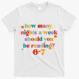 Funny Six Seven 6 7 Meme Teacher Reading Books 6-7 T-Shirt - White
