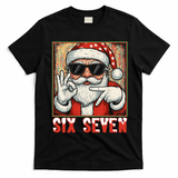 Funny Six Seven Meme Christmas Cool Santa Saying  T-Shirt - Black