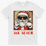 Funny Six Seven Meme Christmas Cool Santa Saying  T-Shirt - White