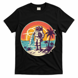 Funny Summer Time Surfing Astronaut T-Shirt - Black