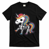 Funny Skeleton Unicorn Lovers Spooky Halloween Costume T-Shirt - Black