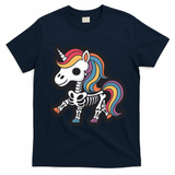 Funny Skeleton Unicorn Lovers Spooky Halloween Costume T-Shirt - Navy Blue
