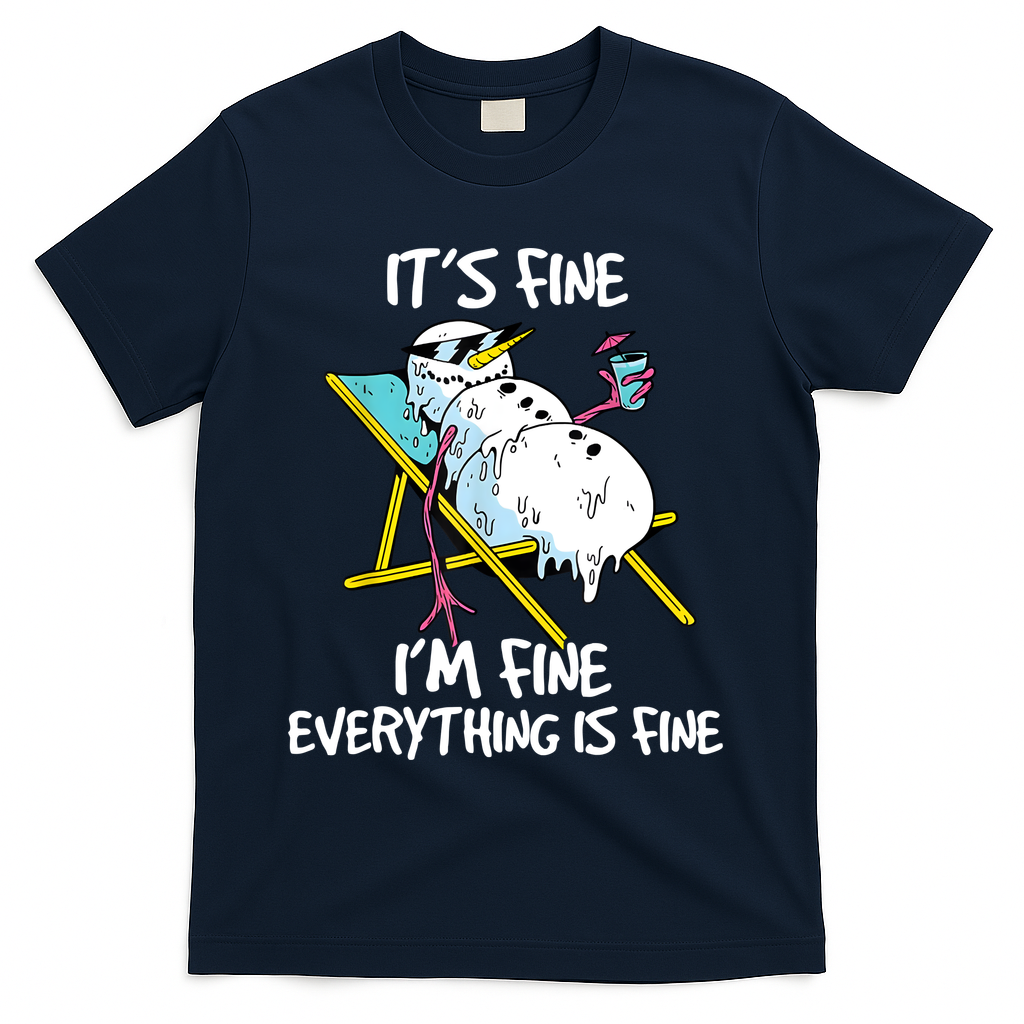 Funny Summer Vacation Gnomies Gnomes For Christmas In July T-Shirt - Navy