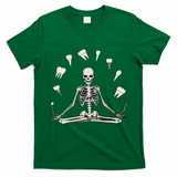 Funny Skeleton Yoga Dental Hygienist Tooth Dentist Halloween T-Shirt - Irish Green