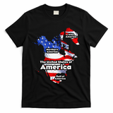 Funny Trump American Flag Canada Greenland Gulf Map On Back T-Shirt - Black