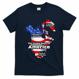 Funny Trump American Flag Canada Greenland Gulf Map On Back T-Shirt - Navy